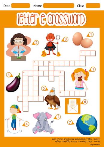 The Letter E Crossword concept vector