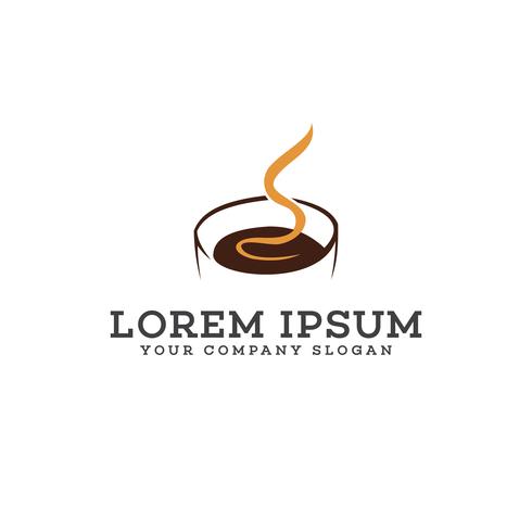 Hot Coffee logo design concept template vector