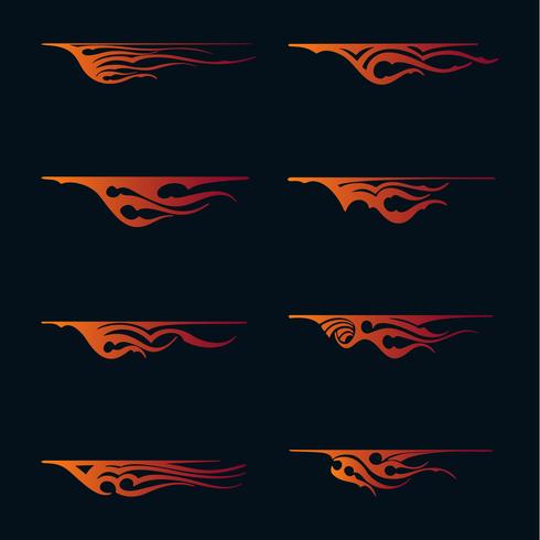 Llamas de fuego en estilo tribal para tatuajes, vehículos y diseños de decoración de camisetas. Gráficos de vehículos, raya, vinilo listo Vector Art