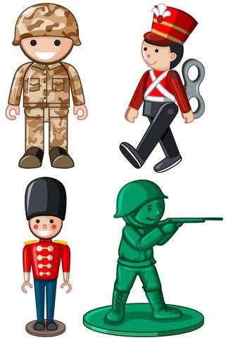 Different designs of toy soldiers vector