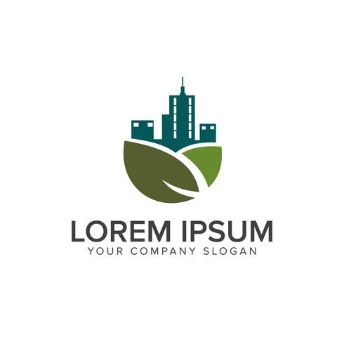 green building logo. real estate logo design concept template vector