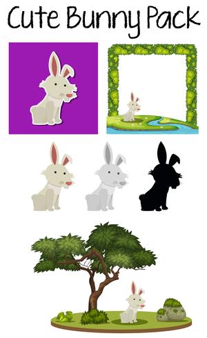 A pack of bunny vector