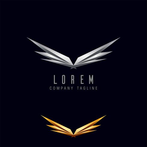 luxury wings logo design concept template vector