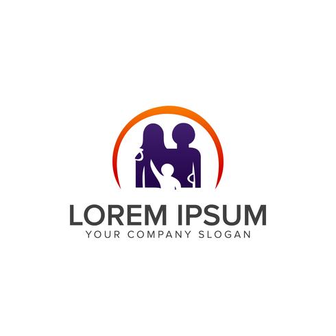 family care logo design concept template vector