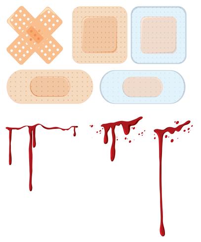 A set of wound and bandage vector