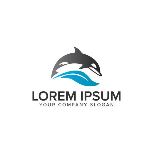 dolphin Logo design concept template vector