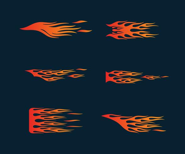 Llamas de fuego en estilo tribal para tatuajes, vehículos y camisetas. vector