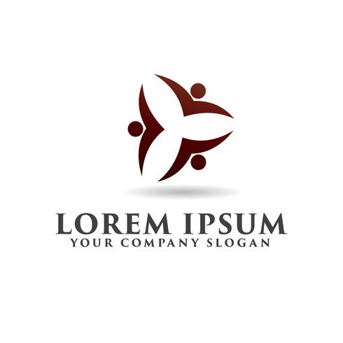 Logotipo de empresa y consultoría de personas. trabajo en equipo comunicación grou vector