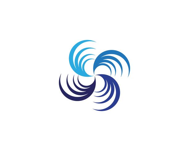 Plantilla de logo y símbolos de olas. vector