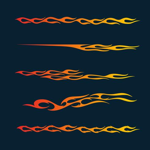 Llamas de fuego en estilo tribal para tatuajes, vehículos y camisetas. vector