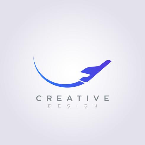 Avión Vector ilustración diseño Clipart símbolo Logo plantilla