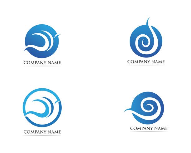 Plantilla de logo y símbolos de olas. vector