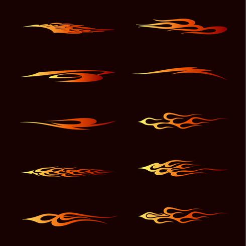 fire flames in tribal style for tattoo, vehicle and t-shirt deco vector