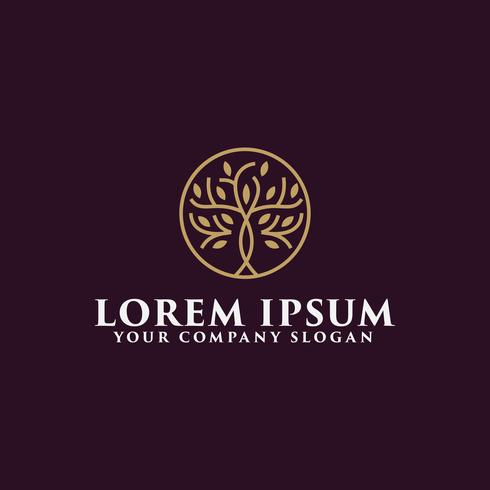 luxury tree logo design concept template vector