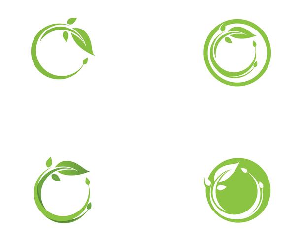 Logos de la hoja verde ecología naturaleza elemento vector icono