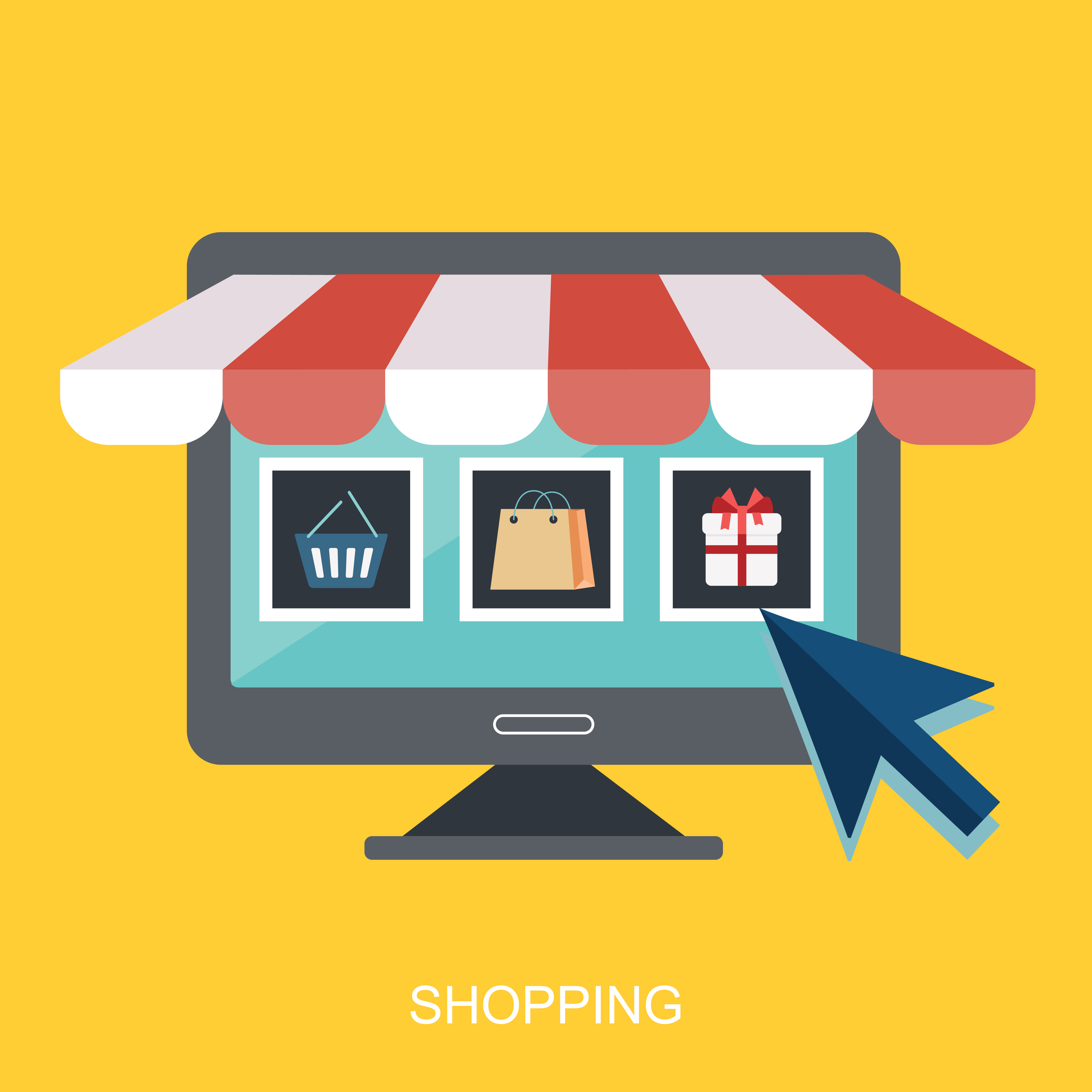 Icon shop online, business icon flat design - Download Free Vectors ...