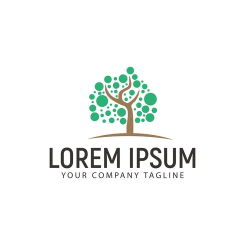 dot tree logo design concept template vector