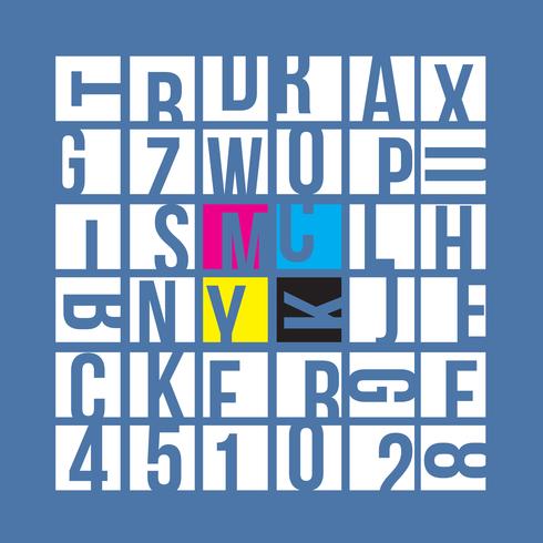 CMYK typography concept vector