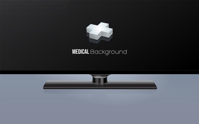 3d Plus Sign Inside Modern Wide Screen Tv Background Download