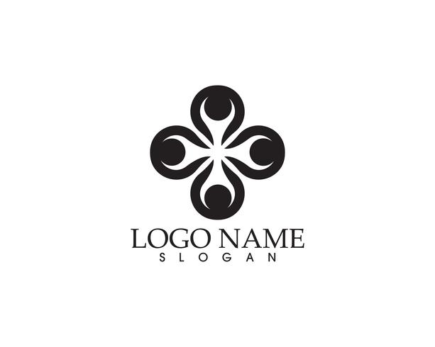 Plantilla de logotipo y símbolos para personas de la comunidad vector