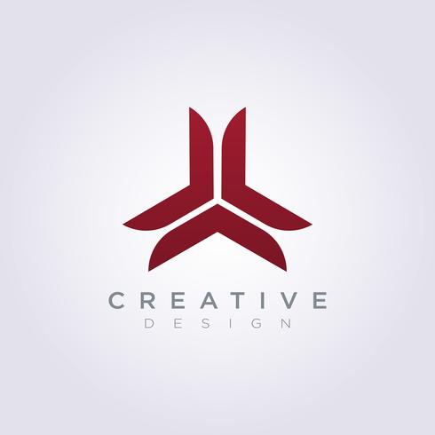 Abstract Triangle Decorative Propeller Vector Design Symbol Logo Template Icon