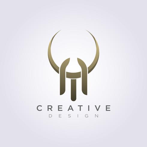 Letter T A Animal Horn Abstract Vector Illustration Design Clipart Symbol Logo Template