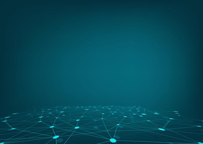 Futuristic network shape. Polygonal space low poly blue background. vector