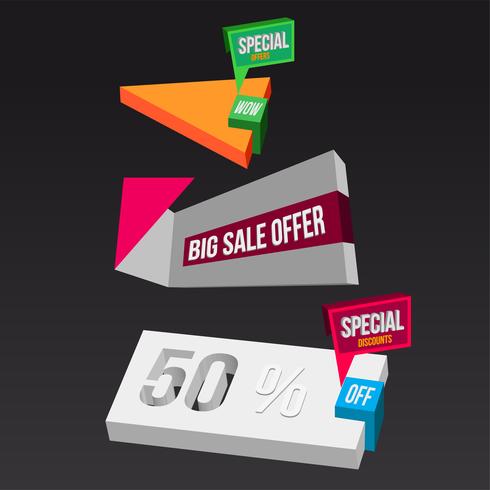 Big Sales Concepts 3d elements vector