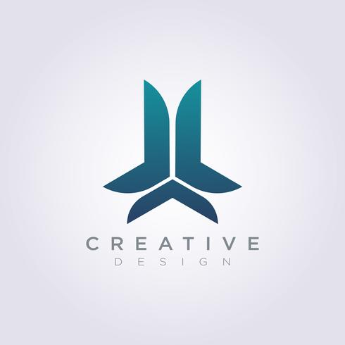 Abstract Triangle Decorative Propeller Vector Design Symbol Logo Template Icon