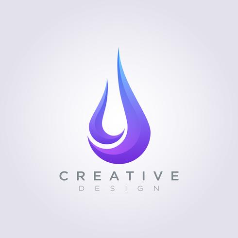 Gota de agua Vector ilustración diseño Clipart símbolo Logo plantilla