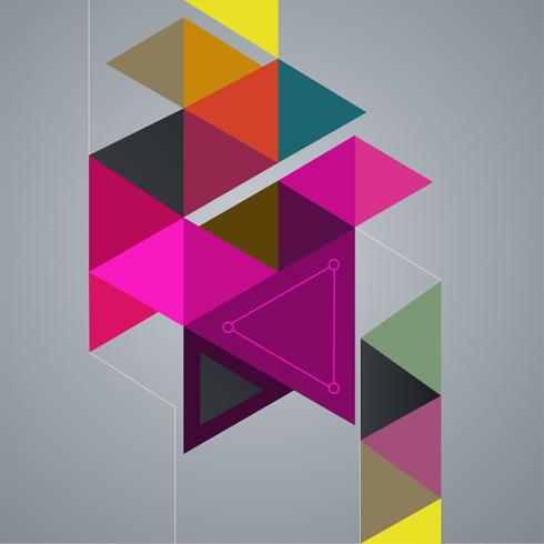 Abstract colorful triangles geometric background vector