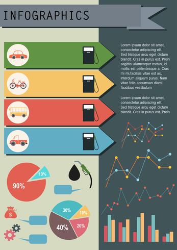 Un gráfico que muestra el uso de combustible. vector