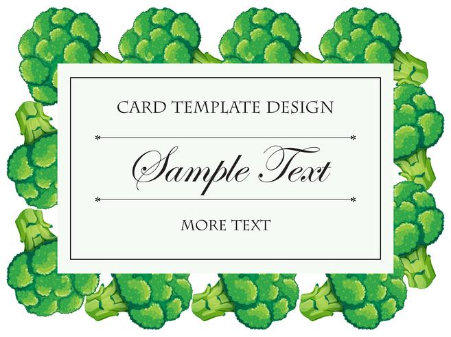 Card template with brocolli frame vector