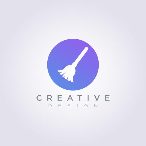 Broom Vector Illustration Design Clipart Symbol Logo Template