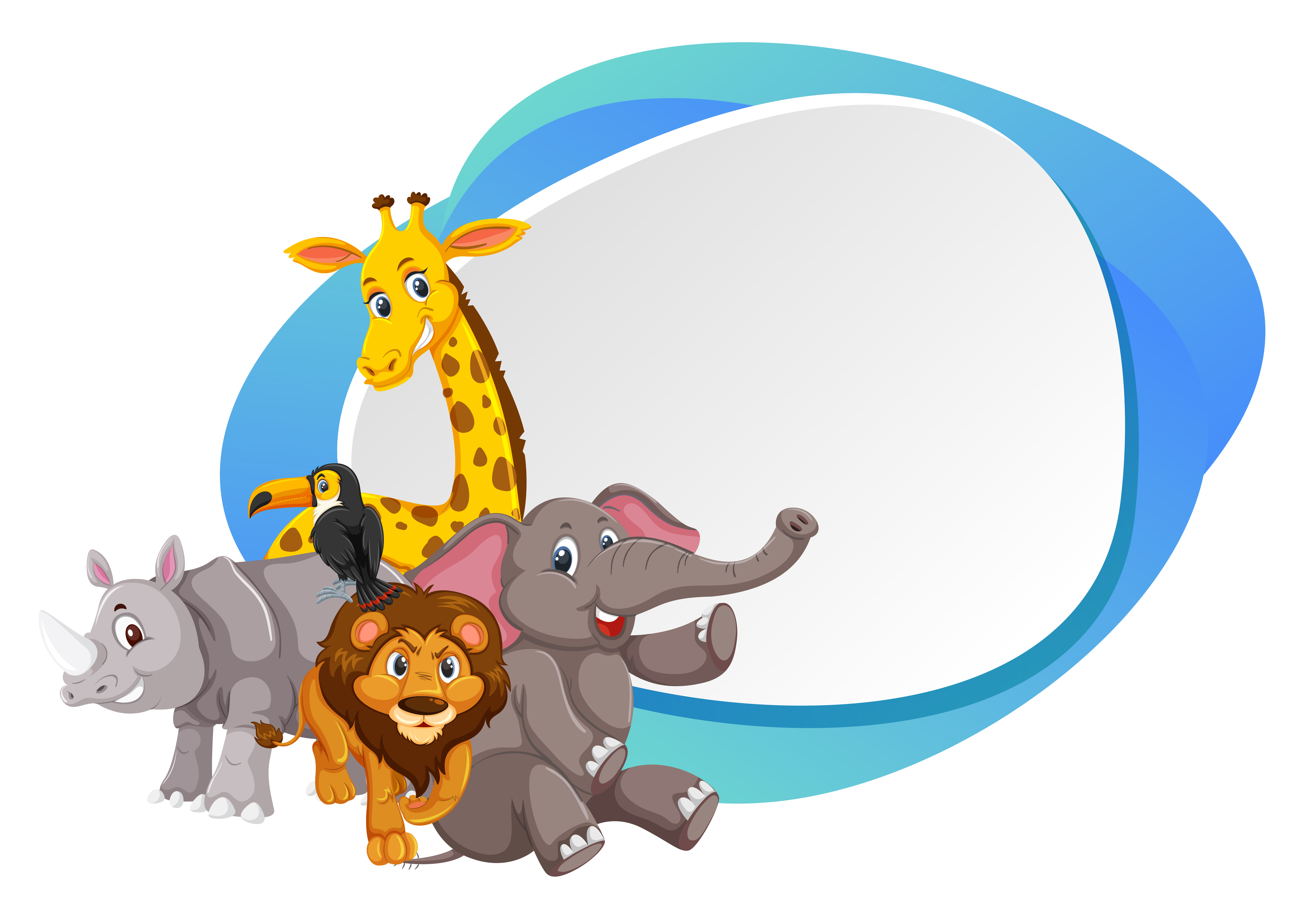 Download Jungle animal blue frame - Download Free Vectors, Clipart Graphics & Vector Art