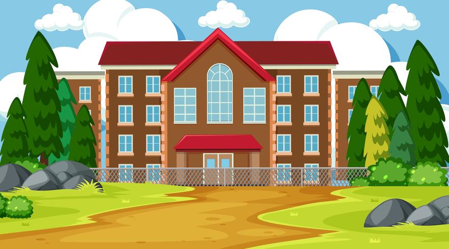 A mansion in nature scene vector