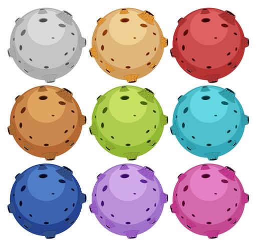 Set of different meteor vector
