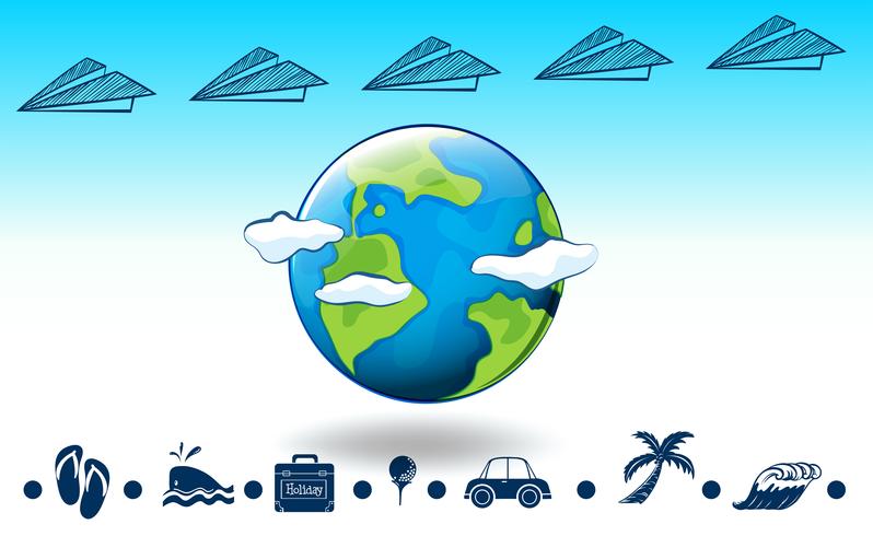 Travelling around the globe vector