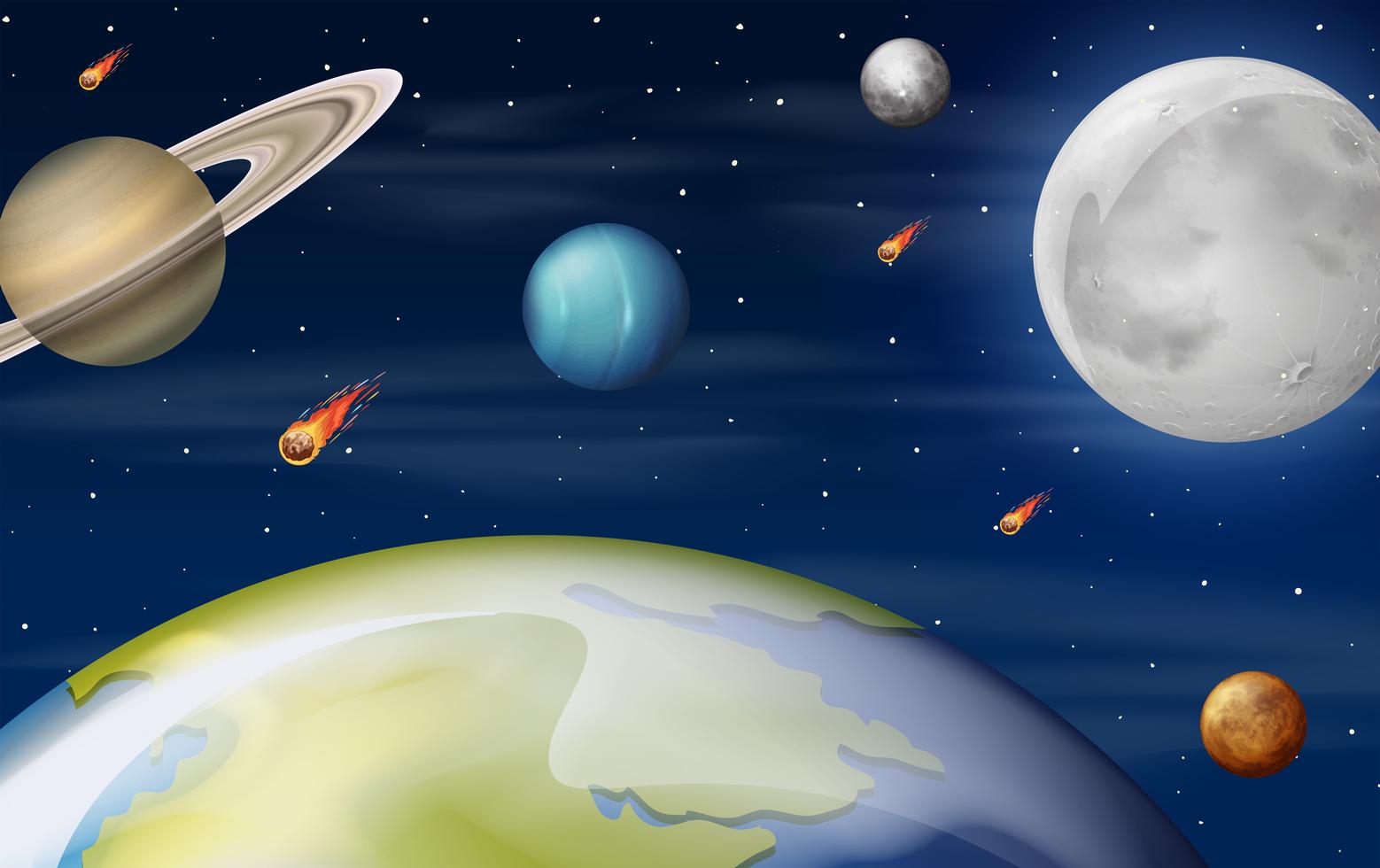 A scene of space 607311 Vector Art at Vecteezy