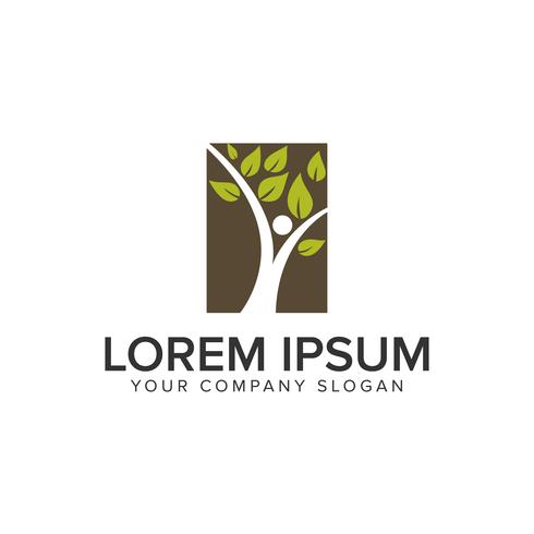 People tree logo design concept template. fully editable vector