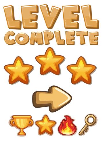 Game level complete element vector