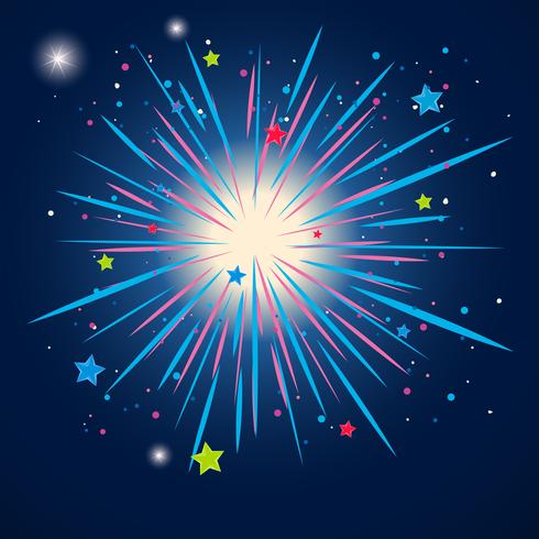 Colorful firework in the sky at night vector