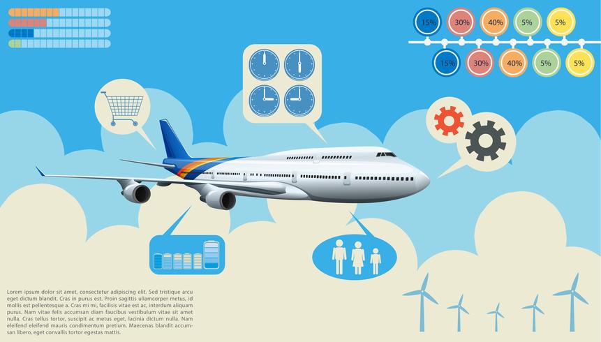 Infographics of the airplane vector