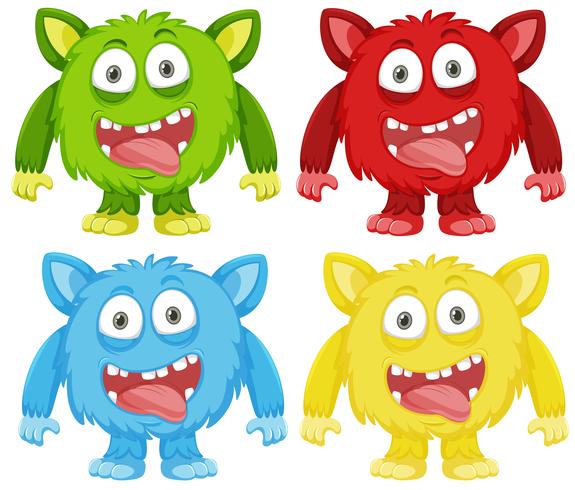 Set of funny monster vector