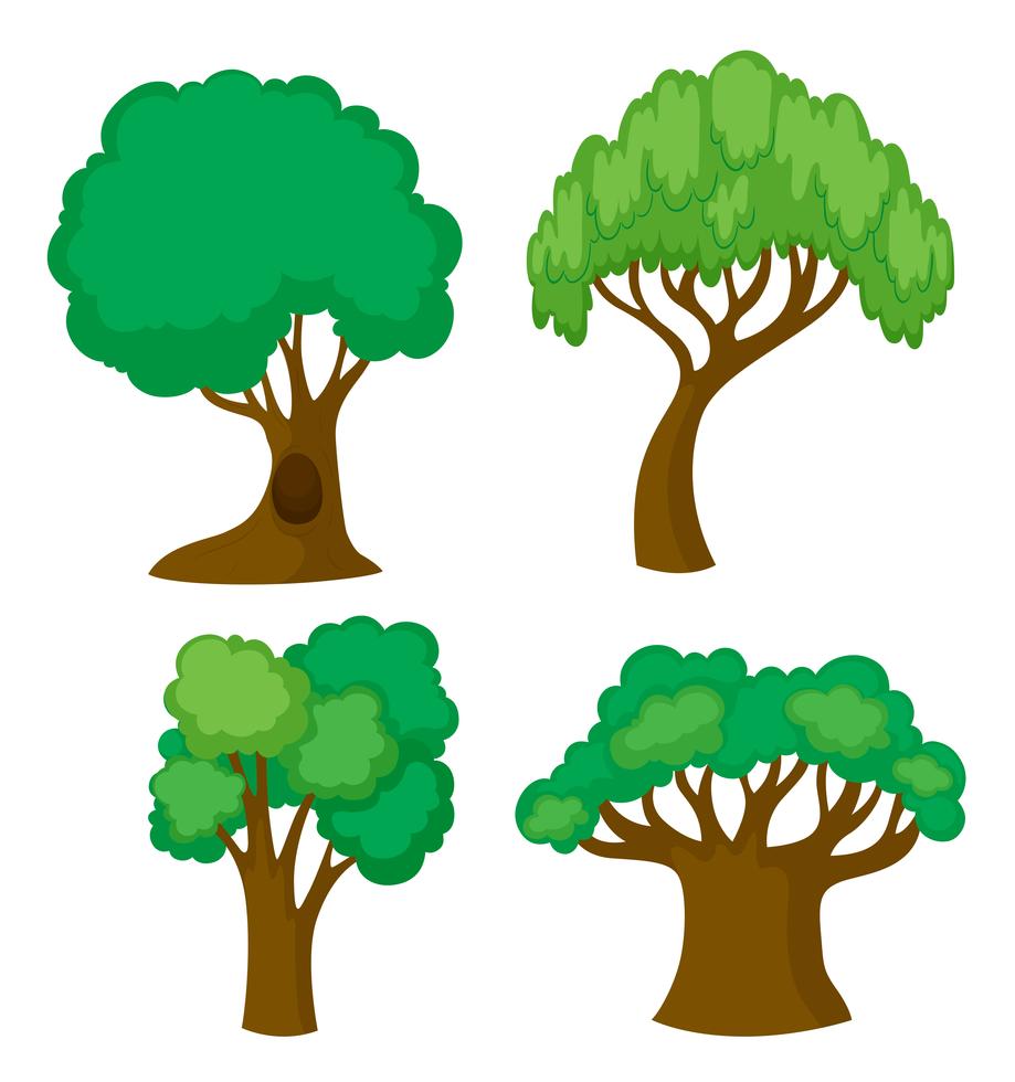 Four different shapes of trees 607393 Vector Art at Vecteezy