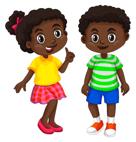 Boy and girl from Haiti vector