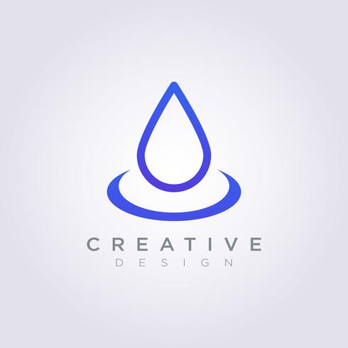 Gota de agua Vector ilustración diseño Clipart símbolo Logo plantilla