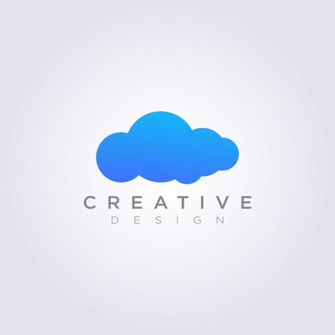 Sky Cloud Weather Vector Illustration Design Clipart Symbol Logo Template