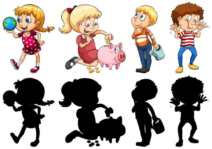 Conjunto de diferentes niños vector