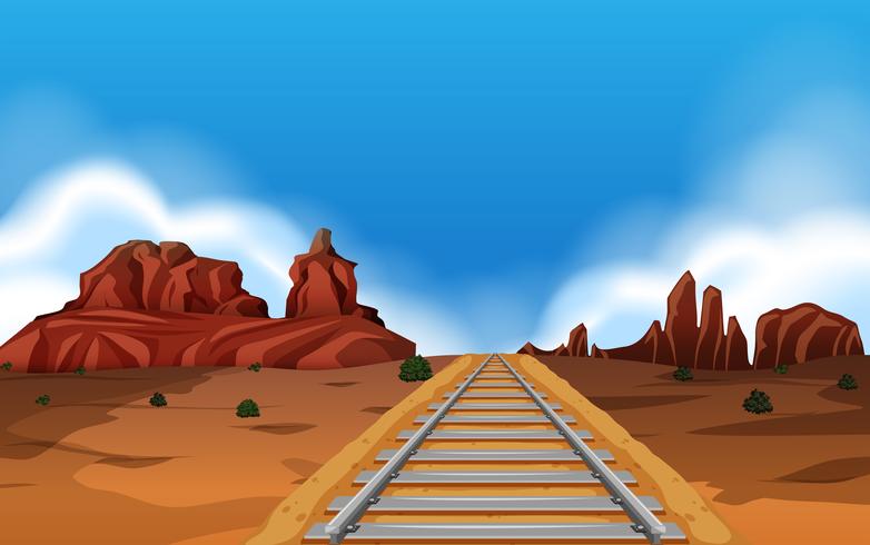 Vía del tren en el fondo salvaje oeste vector